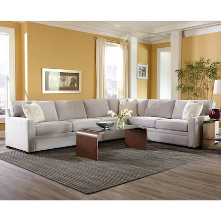 Transitional 5-Seat Sectional Sofa with LAF Inflatable Innerspring Sleeper Bed